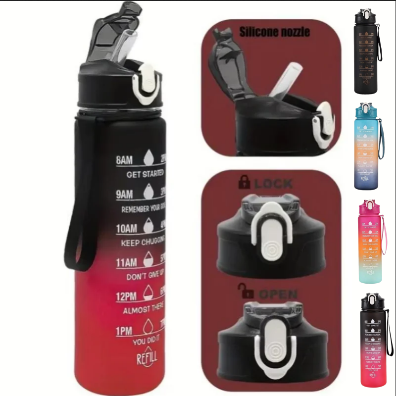 Outdoor Adventure Sports - Butelka sportowa 750 ml ze słomką
