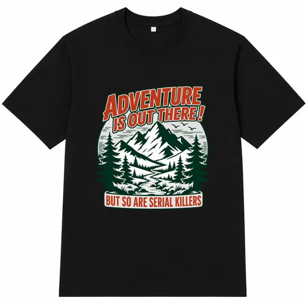 Czarna koszulka z nadrukiem pr – Outdoor Adventure Outfit recenzja i cena